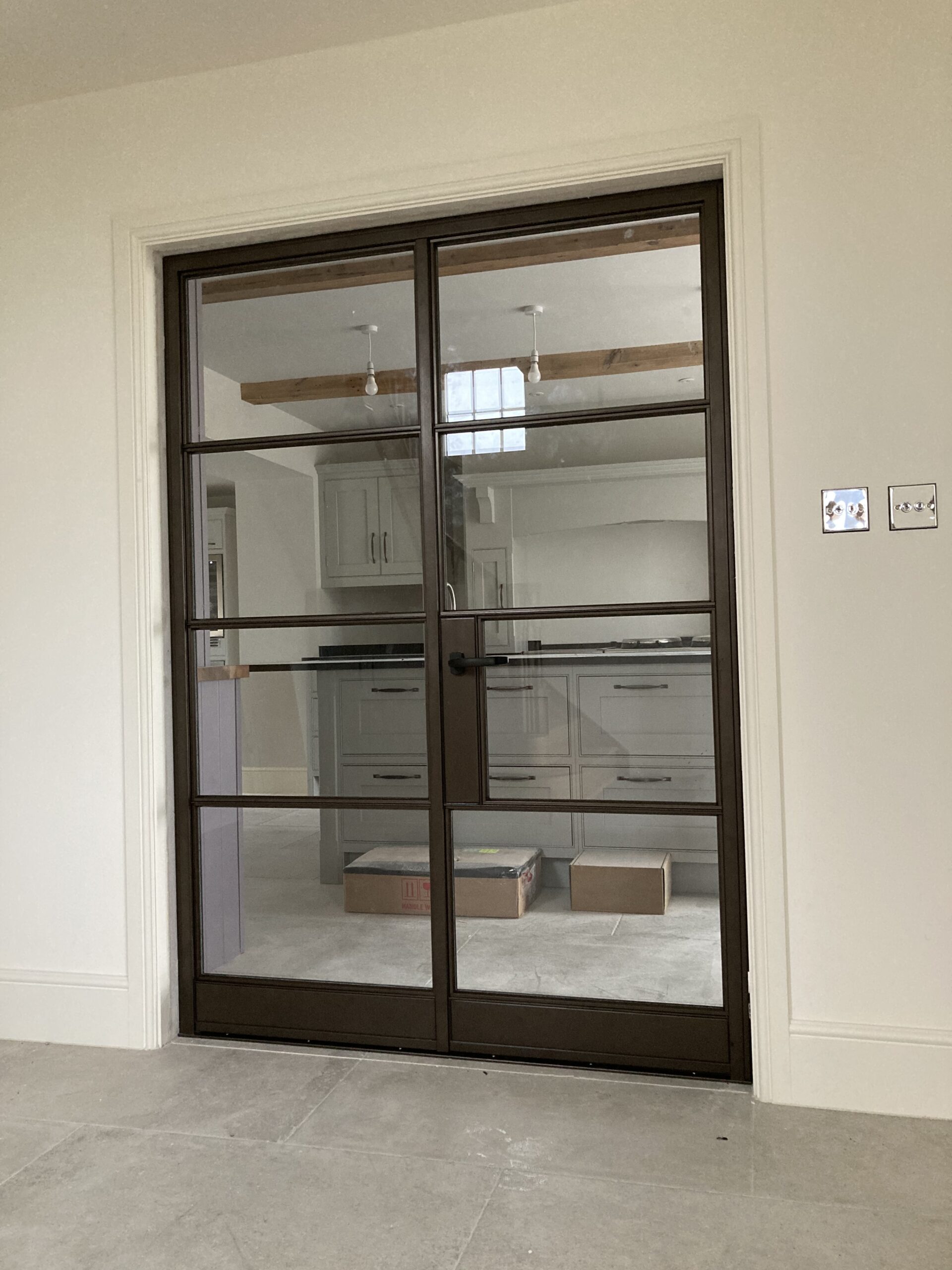 Internal Steel Double Doors in Bronze Design Plus 04